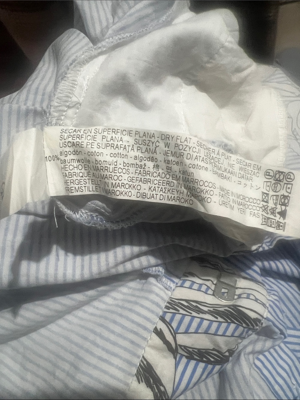 Zara Blue and White Striped Floral Romper - Picture 8 of 9